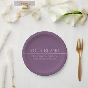 Prato De Papel Sua Marca ou nome de empresa Modern Purple Mauve