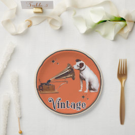 Prato De Papel Sua Vintagem de Voz do Mestre