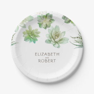 Prato De Papel Succulents Greenery Wedding