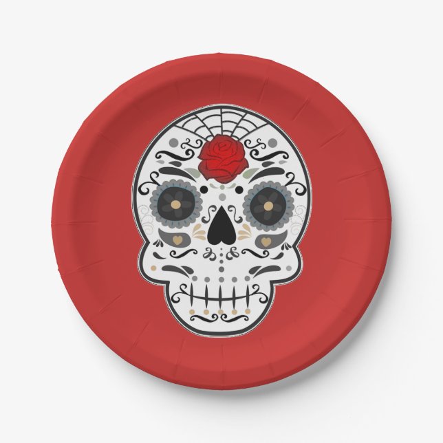 Prato De Papel Sugar Skull - Partido Espanhol Mexicano (Frente)