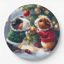 Prato De Papel Suínos guineenses e Natal