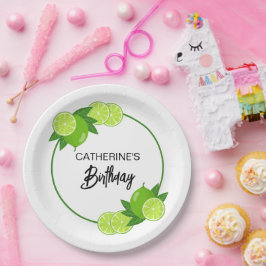 Prato De Papel Summer Green Limão Citrus Birthday