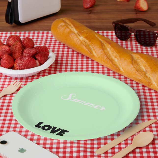 Prato De Papel Summer Love Amarelo Laranja Verde (Piquenique)