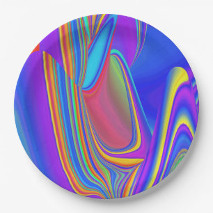 Prato De Papel Summersense, Abstrato 3D Rainbowart