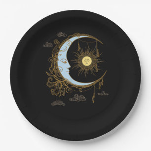 Prato De Papel Sun Moon Vintage 90s Bruxa Whimsigoth