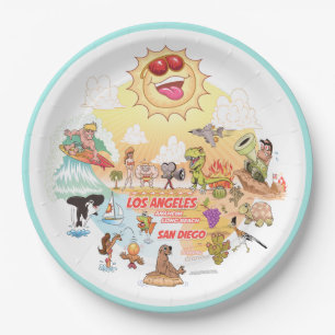 Prato De Papel Sunny California Beach Plate