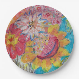 Prato De Papel Suns Coloridos pela Arte Sangria de Lydia