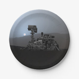 Prato De Papel Sunset no veículo da curiosidade de Marte