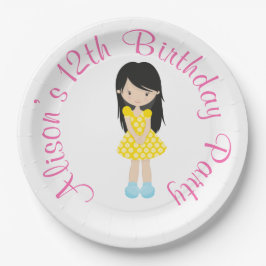 Prato De Papel Sunsher e Lemonade Black hair Girl