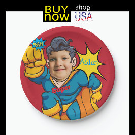 Prato De Papel Super-herói 🦸 Birthday Fantástico Kid Budget