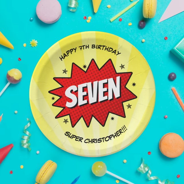 Prato De Papel Super Herói Cômica Book Qualquer Idade Aniversário (Criador carregado)