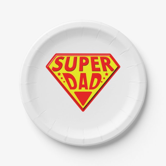 Prato De Papel Super Pai - Feliz Dia dos Pais (Frente)