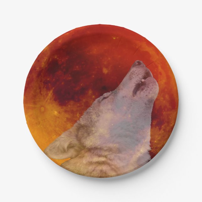 Prato De Papel Super Sangue Wolf Moon 2019 (Frente)