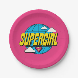 Prato De Papel Supergirl Global Gráfico Pop