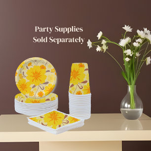 Prato De Papel Suprimentos De Flores De Sol Retro-