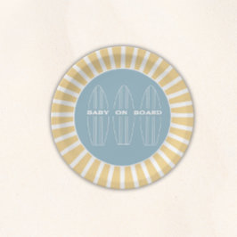 Prato De Papel Surf Board Baby Shower - Custom Gender Neutral