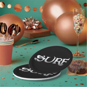 Prato De Papel Surf de papel preto