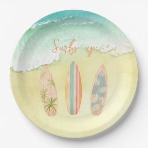 Prato De Papel Surfs Up Coloca O Grande Surfista Aniversário