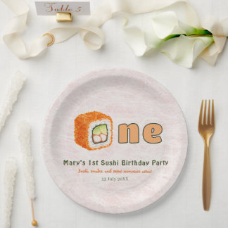 Prato De Papel Sushi- 1st Birthday
