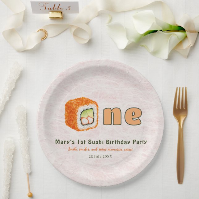 Prato De Papel Sushi- 1st Birthday (Casamento)