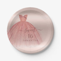 Sweet 16 Rosa Dourado do Script Moderno Glam Birth