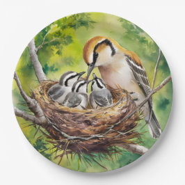 Prato De Papel Sweet bird nest painting