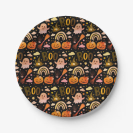 Prato De Papel Sweet Little Halloween boo is on the way