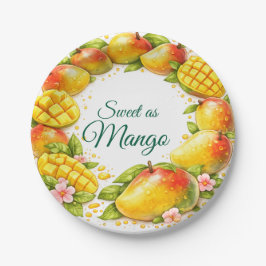 Prato De Papel Sweet Mango Tropical Fruit Paper Plates