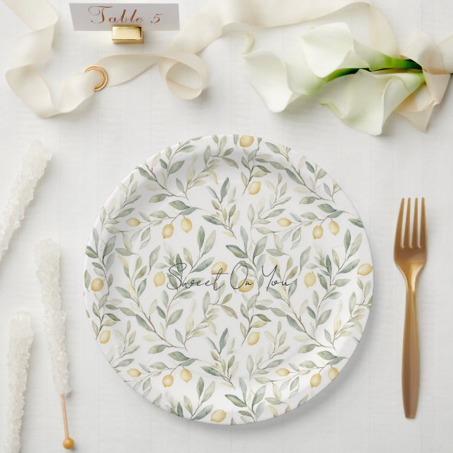 Prato De Papel Sweet On You Lemons Wedding (Casamento)