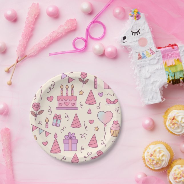 Prato De Papel Sweet Princess Party Celebration Pattern (Festa)