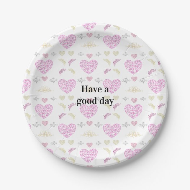 Prato De Papel Sweet romantic valentine heart (Frente)