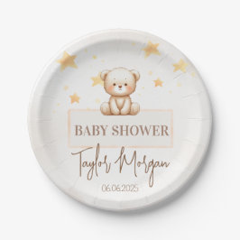 Prato De Papel Sweet Teddy Bear Baby Shower