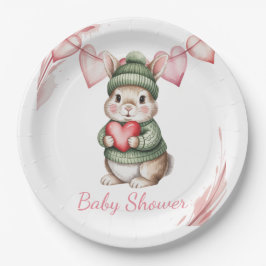 Prato De Papel Sweet Watercolor Bunny Baby Shower