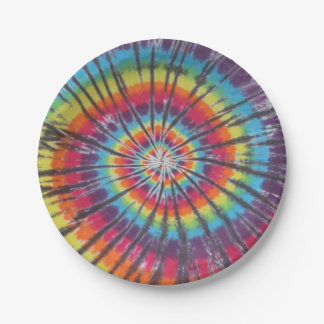 Prato De Papel Swirl Tie Dye