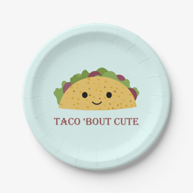 Prato De Papel Taco Bout Cute Kawaii Taco (Frente)