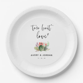 Prato De Papel Taco Bout Love Mexicano Cactus Succulent Weding