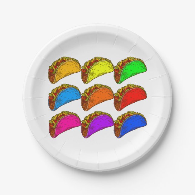 Prato De Papel Taco Pop Art (Frente)