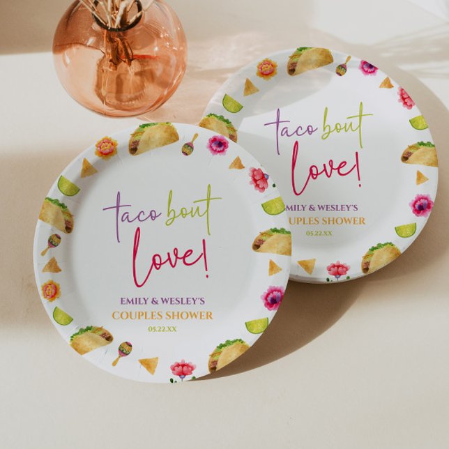 Prato De Papel Taco Sobre o Amor! Churrasco de Casais de Casament (Criador carregado)