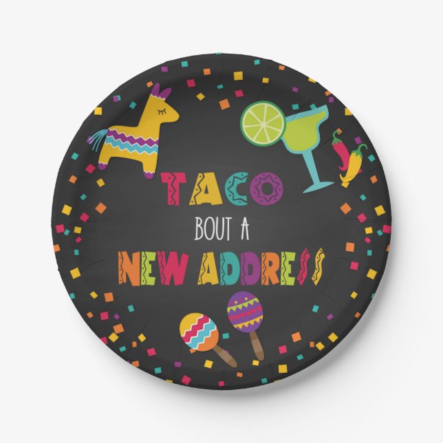 Prato De Papel Taco sobre uma nova placa de endereço (Frente)