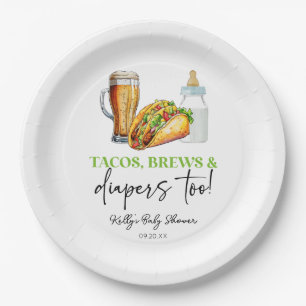 Prato De Papel Tacos Brews e Fraldas também! Chá de fraldas