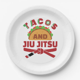 Prato De Papel Tacos e Jiu Jitsu