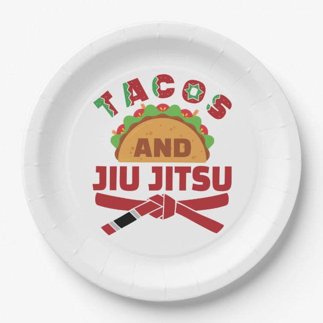 Prato De Papel Tacos e Jiu Jitsu (Frente)