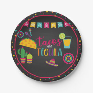 Prato De Papel Tacos e Tequila Plate - Blk