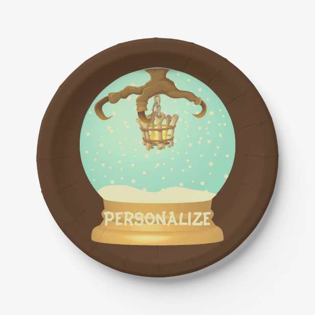 Prato De Papel Talão de coruja e candelabro de ossos (Frente)