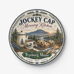 Prato De Papel Tampa da Jockey Manhã Cozinha Fryeburg Maine Melam