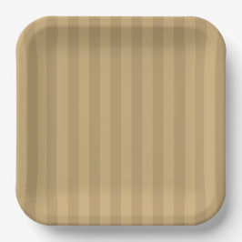Prato De Papel Tan Striped Paper Plates - 9in Salty Bark Club