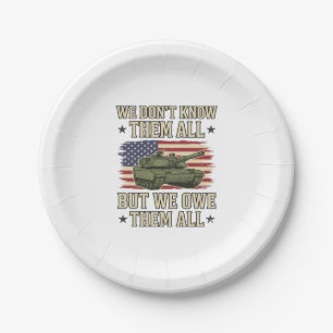 Prato De Papel Tanque de Lembrança Militar Camisa Patriótica Desi