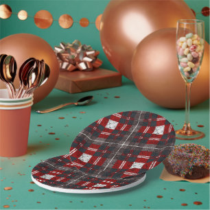 Prato De Papel Tartan Clan Stewart Xadrez Black Red Check Pattern