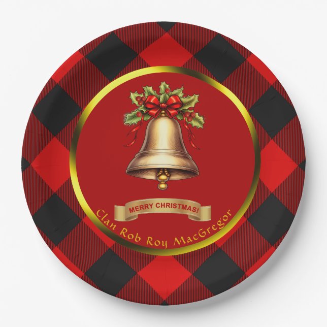 Prato De Papel Tartan de Rob Roy MacGregor Natal Personalizado (Frente)