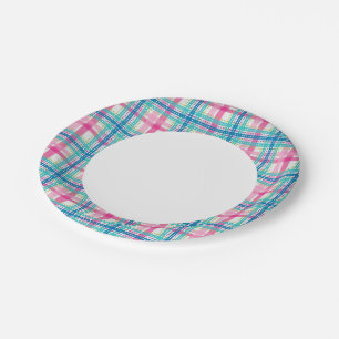 Prato De Papel Tartan, padrão de xadrez